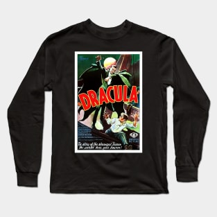 Digitally Restored Original Dracula Movie Poster with Bela Lugosi Long Sleeve T-Shirt